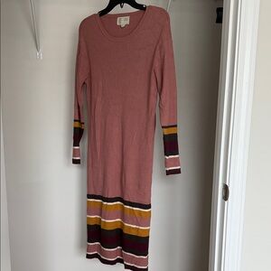 Anthropologie Striped Long Sleeve Knit Dress